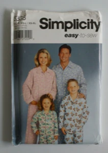 SIMPLICITY #5338 ADULT SIZE XS-XL CHILD SIZE XS-L PAJAMAS TOP & PANTS PATTERN UC - Picture 1 of 4