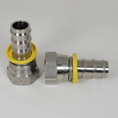 Lot 2 Hydraulic Female Stainless Steel Push-On hose barb swivel JIC 12 316 3/4" - Image 1 of 4