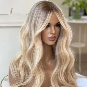 Honey Blonde Wig Wavy Lace Front Wig Glueless Wig Long Human Hair Wigs 13x4 - Picture 1 of 11