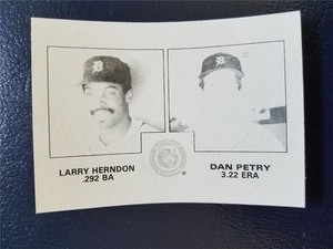Larry Herndon Dan Petry Sparky Anderson 1983 TOPPS BLACK & WHITE TEST PROOF