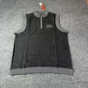 Cutter & Buck Sweater Vest Mens Large Gray Cotton 1/4 Zip Golf Layer L NEW NWT - Picture 1 of 15