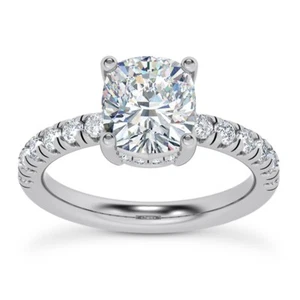 1.75 Ct E VS1 Cushion Cut Halo Lab Grown Diamond Ring IGI Certified 14k Gold - Picture 1 of 8