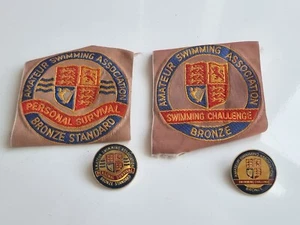 Vintage Amateur Swimming Association Badges Cloth & Pin (Ref I). - Picture 1 of 7