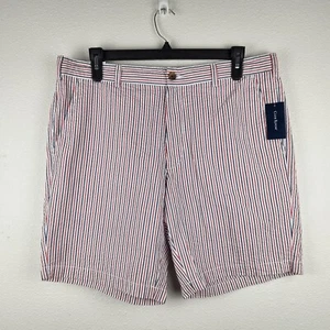 Club Room Men's Classic Fit Flat Front Shorts Size 36 Red White Blue 9" Inseam - Picture 1 of 8