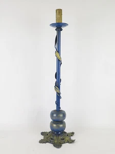 Bedside Lamp in Wrought Iron and Vintage Handmade Metal CH17 - Picture 1 of 10