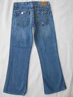 True Religion Joey Jeans Little Girls Sz 12 Bootcut 100% Cotton Distressed - Image 1 of 4
