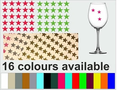 25 STAR SHAPES WINE GLASS VINYL STICKERS DECAL WEDDINGS PARTY VALENTINES  - Image 1 of 2