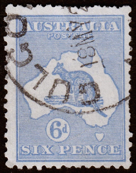 Australia Scott 8, Die II, Ultramarine (1913) Usado F, CV $30,00 M Foto 1 de 1