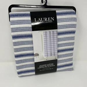 Ralph Lauren Nautical Blue Shower Curtain Blue White Striped 100% Cotton 70X72 - Picture 1 of 4