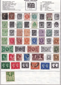 Great Britain Stamps - Set of 68 Used Hinged Stamps between 1887-1955 - Picture 1 of 4
