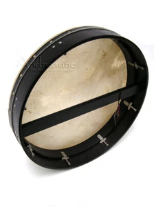 18" BLACK BODHRAN DRUM INSIDE TUNABLE SINGLE BAR NEW - Picture 1 of 4