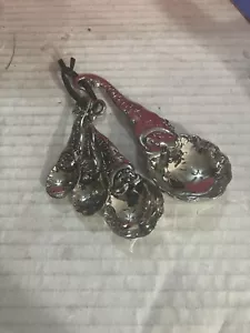 Vintage Set of 4 Metal Aluminum Measuring Spoons Nesting Oval on Ring US STD DWK - Picture 1 of 2