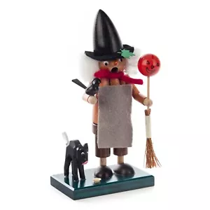German Wood Mini Smoker Witch with Cat Incense Burner German Smoker 6 Inch - Picture 1 of 1