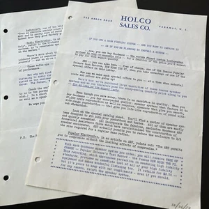 1957 PARAMUS NJ HOLCO SALES Letterhead MARTIN HOLT Hi Fi Electronics Sales - Picture 1 of 8