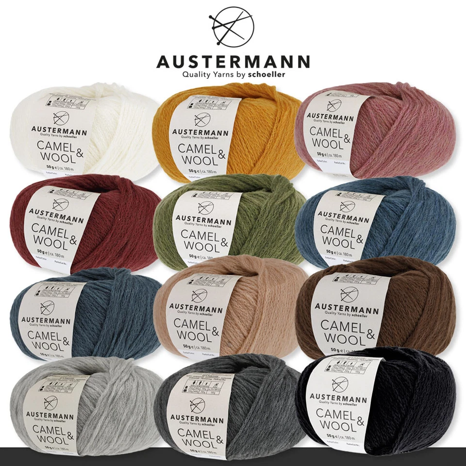 Austermann 50 g Camel & Wool Wolle Schurwolle Kamel Stricken Häkeln 12 Farben - Bild 1 von 1