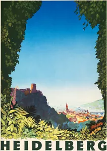 Heidelberg Germany - 1936 - Travel Poster - Picture 1 of 1