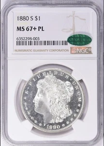 1880-S Morgan Silver Dollar NGC CAC Certified MS67+ PL San Francisco Mint - Picture 1 of 6