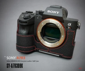 LIM'S Genuine Leather Camera Half Case & Dovetail Plate For Sony A7RIII A7III BK - Picture 1 of 12