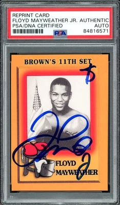 Floyd Mayweather Jr Auto 1997 Brown's Boxing Rookie Retro Reprint RC 51 $ Money - Image 1 of 2