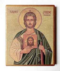 Christliche Ikone des Apostels Judas Thaddäus, Handarbeit, Tafel, 18x14,5cm - Bild 1 von 9