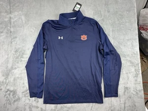 Under Armour Auburn Tigers 1/4 Zip Pullover Command Sample Warm Up Blue Large - Foto 1 di 8