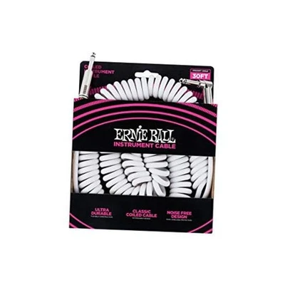  Coiled Instrument Cable, Straight/Angle, 30ft (P06045) 30 feet White - Image 1 of 4