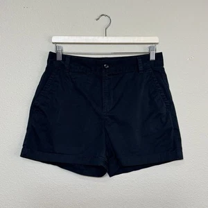 Gap Short women 6 tall khaki flat front cotton blend black - Picture 1 of 14