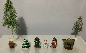 Dept 56 Hide A Way Hollow Fireplace-3 Trees-Snow Bunny-Doc Ringtail-Stripes-Scam - Picture 1 of 8
