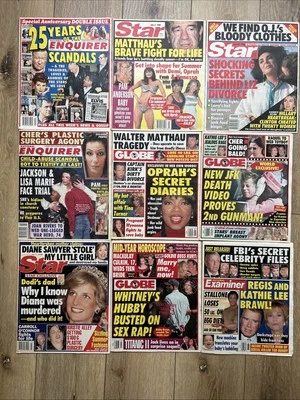 Vintage magazines Jackson JFK Oprah gossip Lot Of 9 Celebrity Tabloid 96’ 98’ Foto 1 de 4