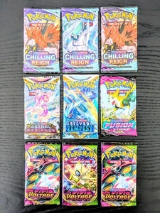 Pokemon 9 BUSTINE Fusion Strike Chilling Reign Vivid Voltage Silver Tempest Swsh - Foto 1 di 5