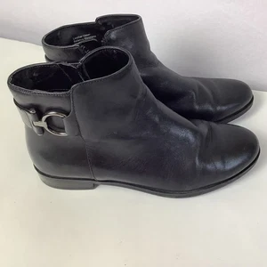 Alfani Step & Flex Womens Ankle Boots - Size 5M - Black Leather Upper - Picture 1 of 8