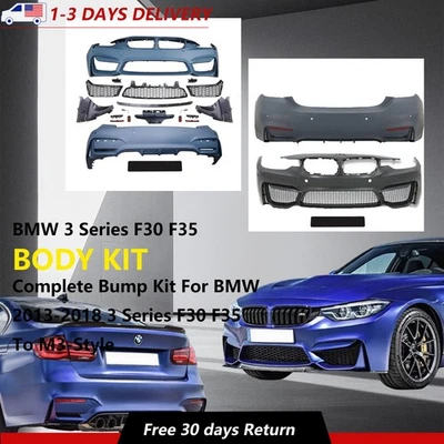 Fits 2013-2018 BMW 3 Series F30 F35 330i 320i To M3-Style New Bumper Cover Kit Foto 1 de 4