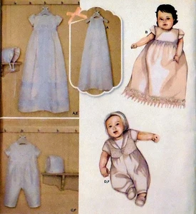 SIMPLICITY 8024 PATTERN BABY CHRISTENING DRESS GOWN ROMPER BONNET XXS-21# UC/FF - Picture 1 of 3