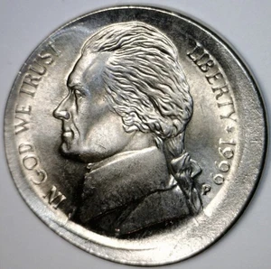 1999 ERROR HUGE Broad Struck Jefferson Nickel NICE GEM BU Coin Brd Strike   NR - Picture 1 of 3