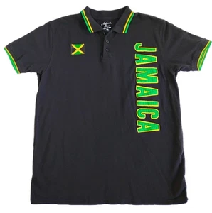 Authentic Gear Poloshirt Jamaika Flagge schwarz Herren XXL 100 % Baumwolle bestickt - Bild 1 von 9