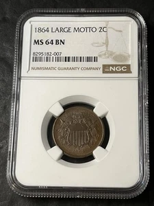 1864 large motto 2 cent piece Die Crack - Picture 1 of 3