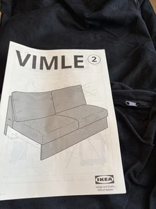 Copridivano 2 posti Ikea Vimle SEZIONE Saxemara nero/blu Needlecord NUOVO - Foto 1 di 3