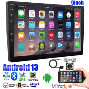 9" Android 13 GPS Navi 2Din Car Stereo Radio Wifi DSP Bluetooth FM MP5 + Camera - Picture 1 of 12