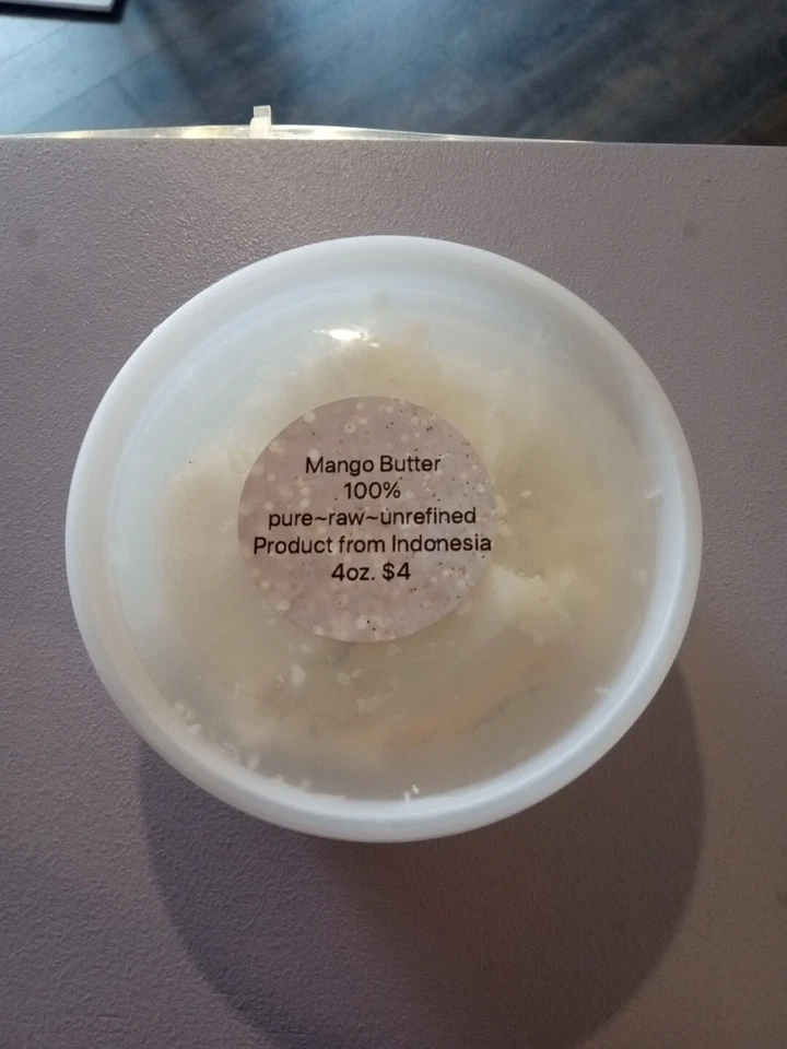 Mantequilla de mango cruda 100 % pura orgánica natural sin refinar para piel cuerpo cabello  Foto 1 de 1