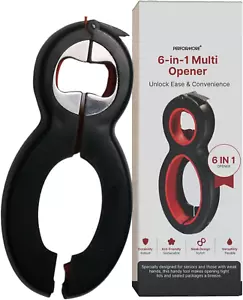 6 in One Opener - Multi Opener Kitchen Tool - Compact Jar Opener - Bottle and Ja - Picture 1 of 7