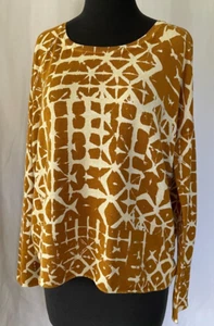 Garnet Hill 🌸 size XS geometric print pullover sweater silk cotton long sleeves - Picture 1 of 7