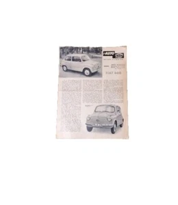 FIAT 600 Motor und Sport Testbericht Ausgabe Heft 12/1957 "Auto Jordans" - Bild 1 von 1