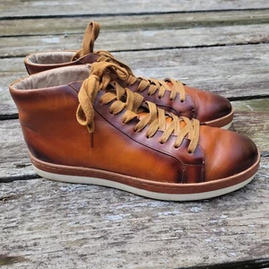 Steven Land Brown Patina High-Tops Sneakers sz 10 MENS US - Picture 1 of 9