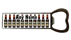 PERSONALISED BEER BOTTLE MULTI BOTTLE OPENER FRIDGE MAGNET BIRTHDAY CHRISTMAS - Picture 1 of 3