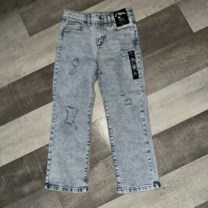 Girl’s High-Rise Relaxed Dad Jeans Art Class Light Blue Vintage Wash 6x Distress - Picture 1 of 6