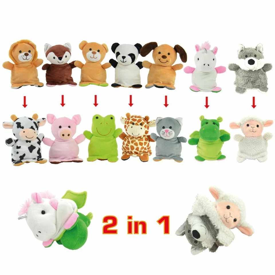 Auswahl Wende-Plüschtier Plüsch Tier Swappies Panda Hund Katze Ferkel Kuh Neu  - Bild 1 von 1