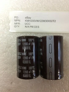KMH200VN122M30X50T2 UCC Cap Aluminum Lytic 1200uF 200V 20% SNAP IN 4 PIECES - Picture 1 of 2