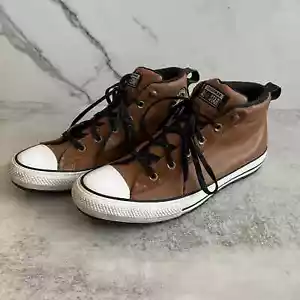 Converse Chuck Taylor All Star Street Mid Brown Leather 166073C Mens 13 EU48 - Picture 1 of 10