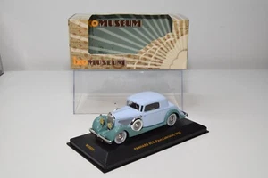 B28 1:43 IXO MUSEUM MUS035 PANHARD 6CS FAIRE-CABRIO 1935 BLU VERDE NUOVO CON ... - Foto 1 di 19
