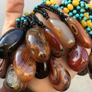 Leopard Resin Stone Necklace Adjustable Beads Stone Pendant Women' - Picture 1 of 8